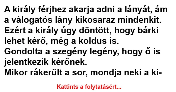 Vicc: A király férjhez akarja adni a lányát Vicc: A király férjhez akarja adni a lányát