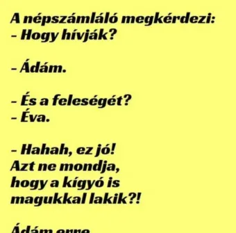 Vicc: A népszámláló becsönget Ádámékhoz