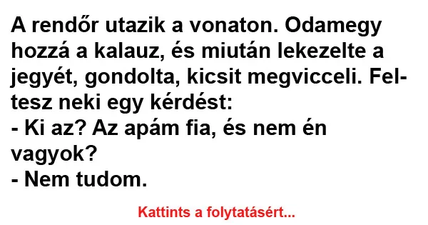 Vicc: A rendőr utazik a vonaton