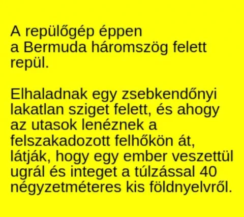 Vicc: A repülőgép éppen a Bermuda háromszög felett repül