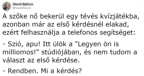 Vicc: A szőke nő bekerül egy tévés kvízjátékba