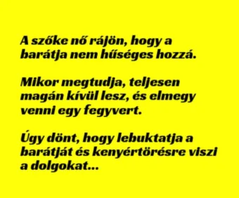Vicc: A szőke nő rájön, hogy a barátja –