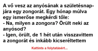 Vicc: A vő vesz az anyósának a születésnapjára egy zongorát