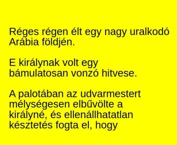 Vicc: Az udvarmester esete az arábiai uralkodó gyönyörű feleségével – TUDNOD…