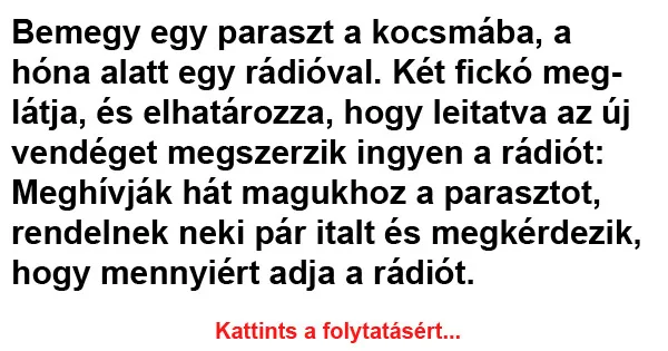 Vicc: Bemegy egy paraszt a kocsmába