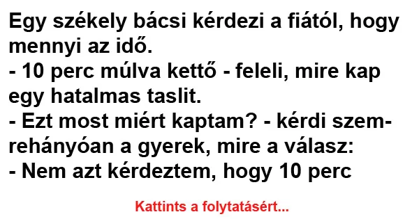Vicc: Egy székely bácsi kérdezi a fiától