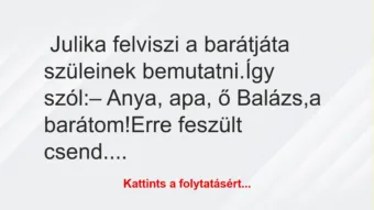 Vicc: Julika felviszi a barátját a szüleinek bemutatni…..