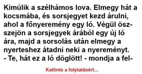 Vicc: Kimúlik a szélhámos lova