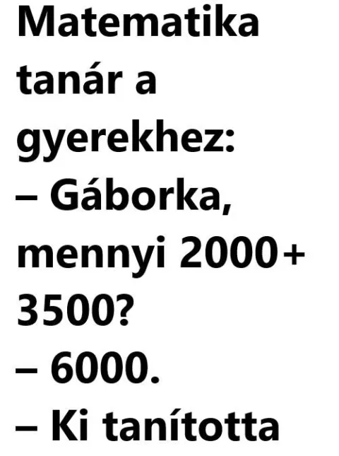 Vicc: Matematika tanár a gyerekhez Vicc: Matematika tanár a gyerekhez