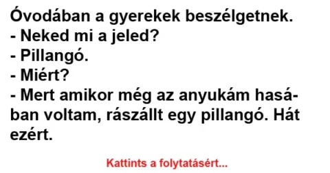 Vicc: Óvodában a gyerekek beszélgetnek