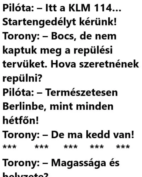 Vicc: Repülésirányítók vs. pilóták (valós beszélgetések)