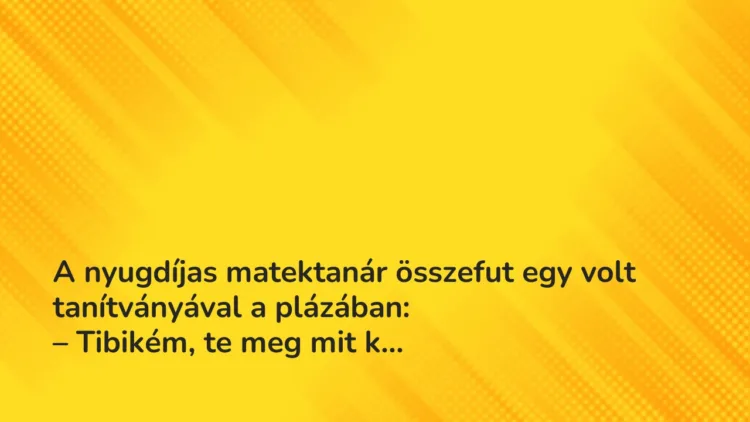 Vicc: A nyugdíjas matektanár összefut egy volt tanítványával