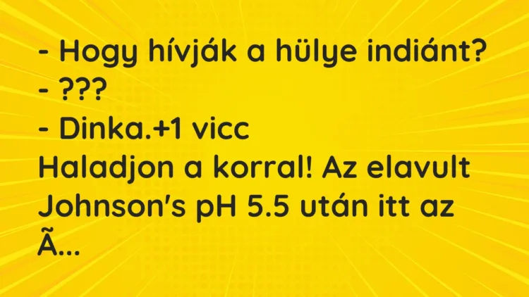 Vicc: – Hogy hívják a hülye indiánt? – ??? – Dinka.