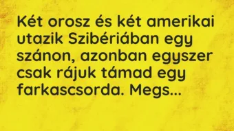 Vicc: Két orosz és két amerikai utazik Szibériában egy szánon, azonban egyszer csak…