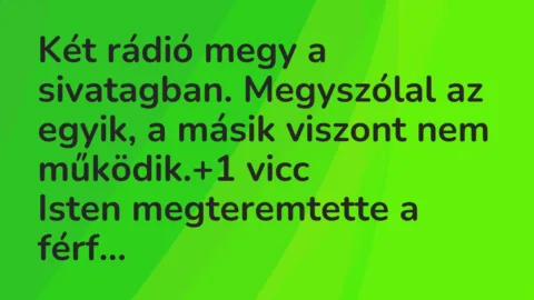 Vicc: Két rádió megy a sivatagban. Megyszólal az egyik, a másik viszont nem működik.