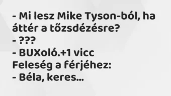Vicc: – Mi lesz Mike Tyson-ból, ha áttér a tőzsdézésre? – ??? – BUXoló.