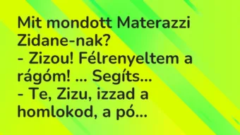 Vicc: Mit mondott Materazzi Zidane-nak? – Zizou! Félrenyeltem a rágóm! ……