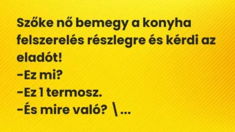 Vicc: Szőke nő bemegy a konyha felszerelés részlegre és kérdi az eladót! -Ez mi?…