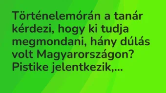 Vicc: Történelemórán a tanár kérdezi, hogy ki tudja megmondani, hány dúlás volt…