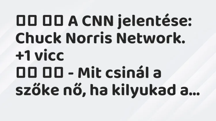 Viccek: A CNN jelentése: Chuck Norris Network. …