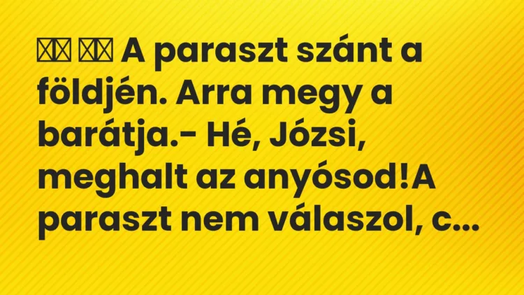 Viccek: A paraszt szánt a földjén. Arra megy a barátja.- Hé,…