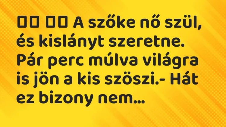 Viccek: A szőke nő szül, és kislányt szeretne. Pár perc múlva…