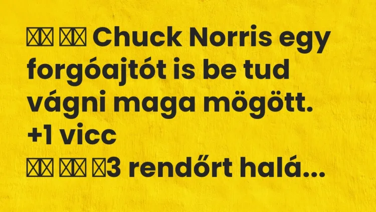 Viccek: Chuck Norris egy forgóajtót is be tud vágni maga…
