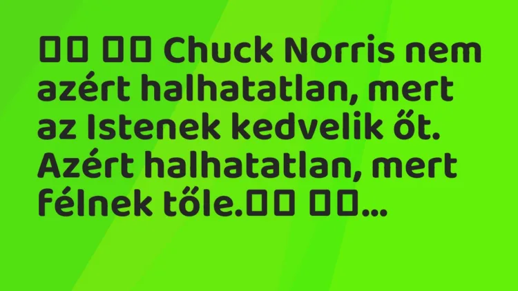 Viccek: Chuck Norris nem azért halhatatlan, mert az Istenek…