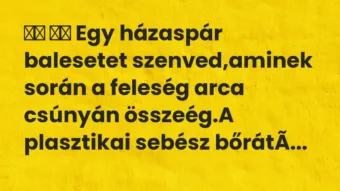 Viccek: Egy házaspár balesetet szenved,aminek során a feleség a…