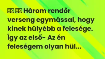 Viccek: Három rendőr verseng egymással, hogy kinek hülyébb a…