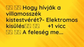Viccek: Hogy hívják a villamosszék kistestvérét?- Elektromos…