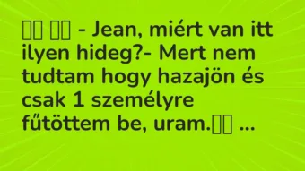 Viccek: – Jean, miért van itt ilyen hideg?- Mert nem tudtam…