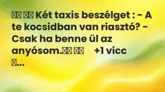 Viccek: Két taxis beszélget : – A te kocsidban van riasztó? – Csak …