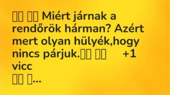 Viccek: Miért járnak a rendőrök hárman? Azért mert olyan…