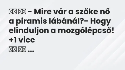Viccek: 
		  
		  – Mire vár a szőke nő a piramis lábánál?- Hogy…