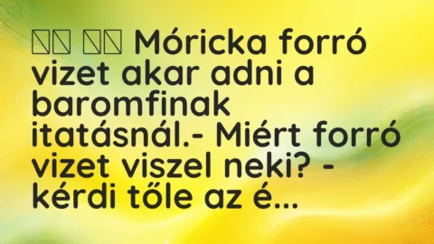 Viccek: 
		  
		  Móricka forró vizet akar adni a baromfinak itatásnál.- …