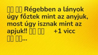 Viccek: Régebben a lányok úgy főztek mint az anyjuk, most úgy…