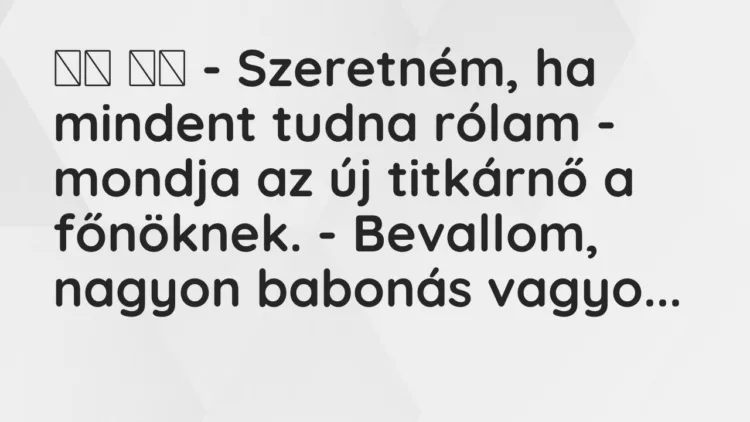 Viccek: – Szeretném, ha mindent tudna rólam – mondja az új titkárnő…