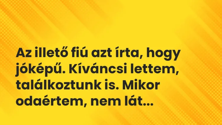 Vicces történet: Az illető fiú azt írta, hogy jóképű. Kíváncsi…