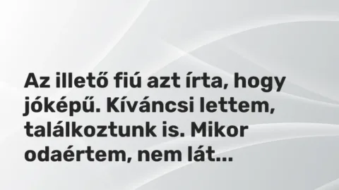 Vicces történet: 
	    	    


Az illető fiú azt írta, hogy jóképű. Kíváncsi…