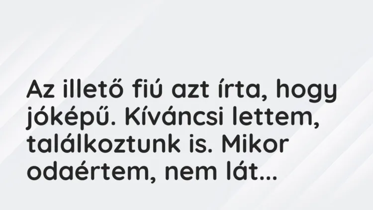 Vicces történet: Az illető fiú azt írta, hogy jóképű. Kíváncsi…