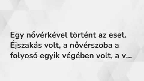 Vicces történet: 
	    	    


Egy nővérkével történt az eset. Éjszakás volt, …