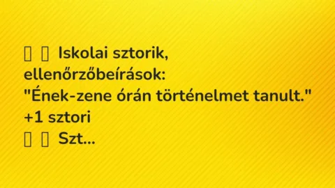 Vicces történet: 
	    	    Iskolai sztorik, ellenőrzőbeírások:


„Ének-zene órán…