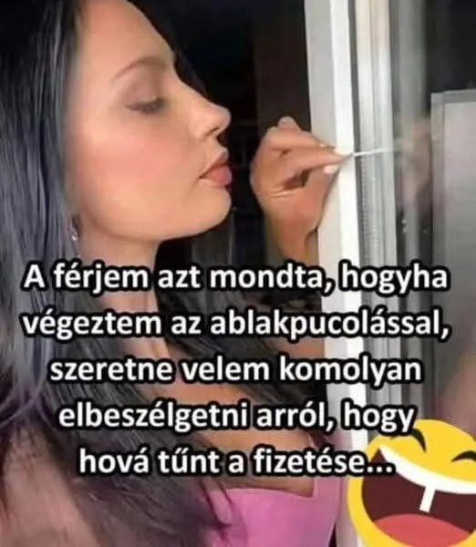 A férjem azt mondta, hogyha végeztem az ablakpucolással, szeretne velem komolyan... A férjem azt mondta, hogyha végeztem az ablakpucolással, szeretne velem komolyan...
