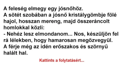 Vicc: A feleség elmegy egy jósnőhöz