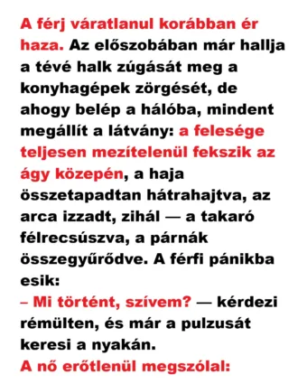 Vicc: A férj váratlanul korábban ér haza