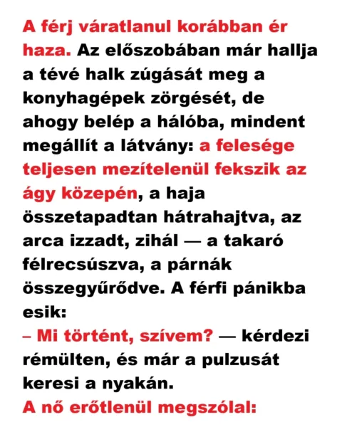 Vicc: A férj váratlanul korábban ér haza