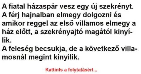 Vicc: A fiatal házaspár vesz egy új szekrényt