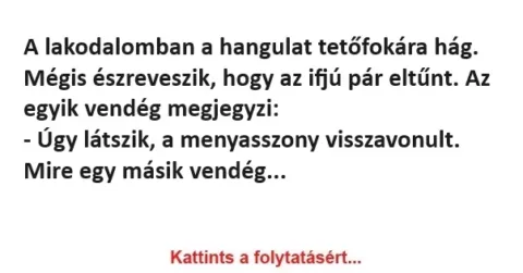 Vicc: A lakodalomban a hangulat tetőfokára hág