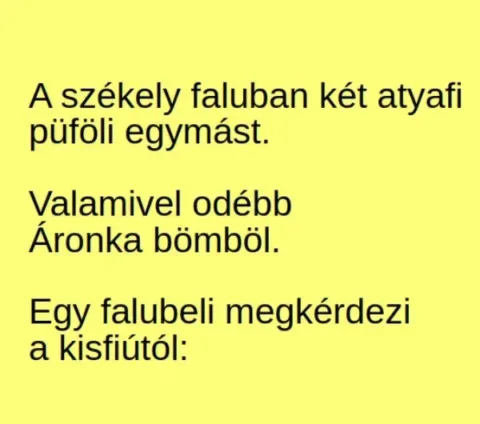 Vicc: A székely faluban két atyafi püföli egymást –